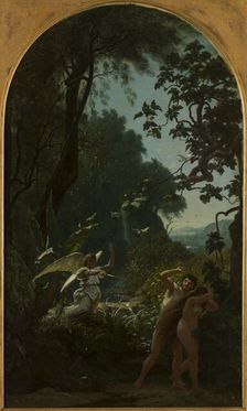 Esquisse pour l'église de la Trinité : Adam et Eve chassés du paradis, 1877. Creator: François Louis Français