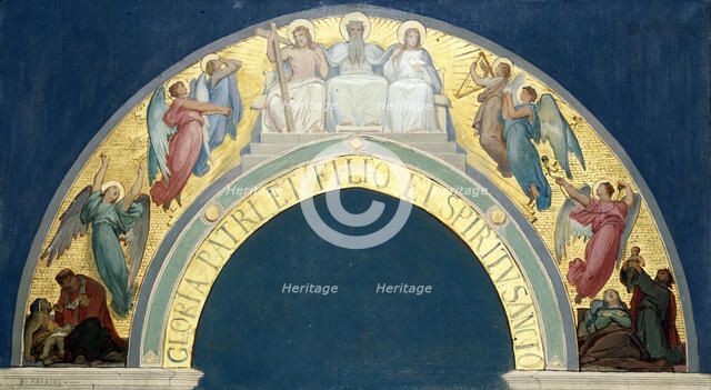 Esquisse pour l'église de la Trinité : Glorification de la Trinité, c.1864. Creator: Felix Joseph Barrias.