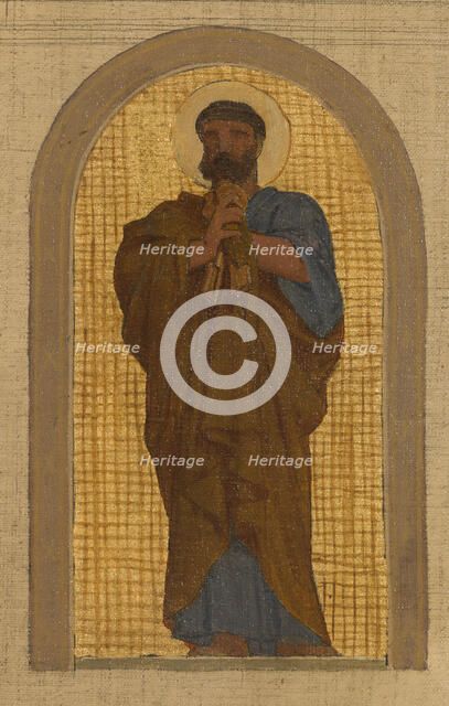 Esquisse pour l'église de la Trinité : L'Agneau pascal. Groupe d'anges adorateurs..., c.1864. Creator: Armand Felix Marie Jobbe-Duval.