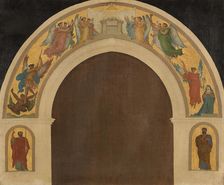 Esquisse pour l'église de la Trinité : L'Agneau pascal. Groupe d'anges adorateurs..., c.1864. Creator: Armand Felix Marie Jobbe-Duval