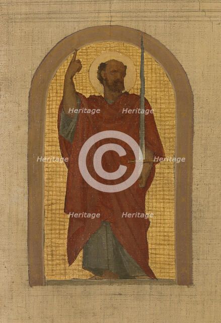 Esquisse pour l'église de la Trinité : L'Agneau pascal. Groupe d'anges adorateurs..., c.1864. Creator: Armand Felix Marie Jobbe-Duval.