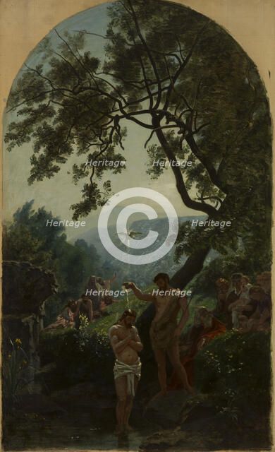 Esquisse pour l'église de la Trinité : Le Baptême du Christ, c.1877. Creator: François Louis Français.