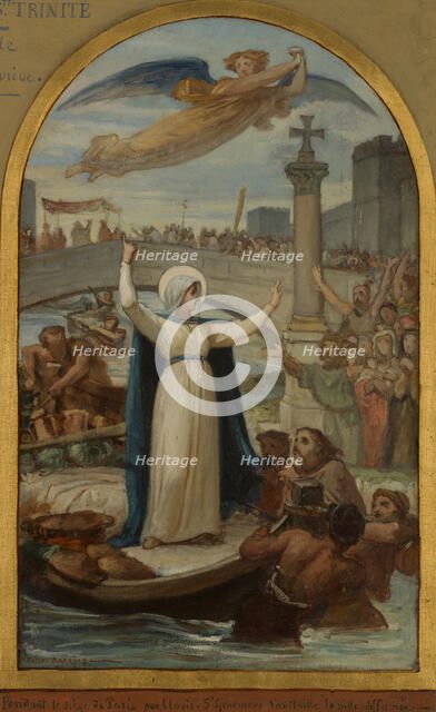 Esquisse pour l'église de La Trinité : Les Malheureux et les pauvres implorent sainte..., c.1873. Creator: Felix Joseph Barrias.