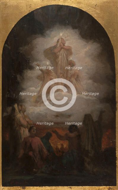 Esquisse pour l'église de la Trinité : Les Âmes du Purgatoire, 1872. Creator: Pierre-Nicolas Brisset.
