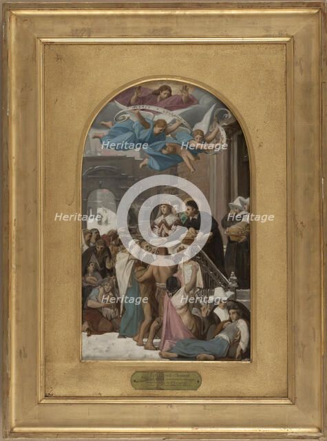 Esquisse pour l'église de la Trinité : Saint Vincent de Paul secourant les Lorrains après..., 1873. Creator: Jean Lecomte du Nouy.