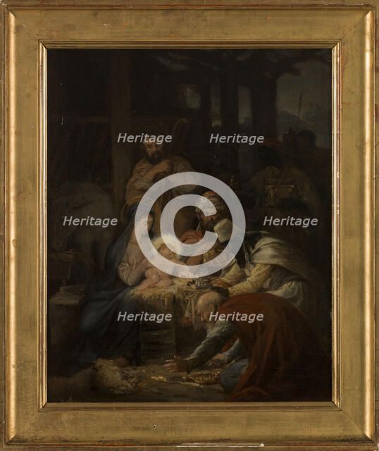 Esquisse pour l'église de Vanves : L'Adoration des Mages, 1875. Creator: Oscar-Pierre Mathieu.