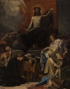 Esquisse pour l'église Saint-Nicolas-des-Champs : Le Christ Rédempteur, Le Christ..., c.1877. Creator: Albert Maignan
