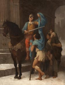 Esquisse pour l'église Saint-Nicolas-des-Champs : Saint Martin partageant son manteau avec..., 1870. Creator: Ernest-Barthélémy Michel