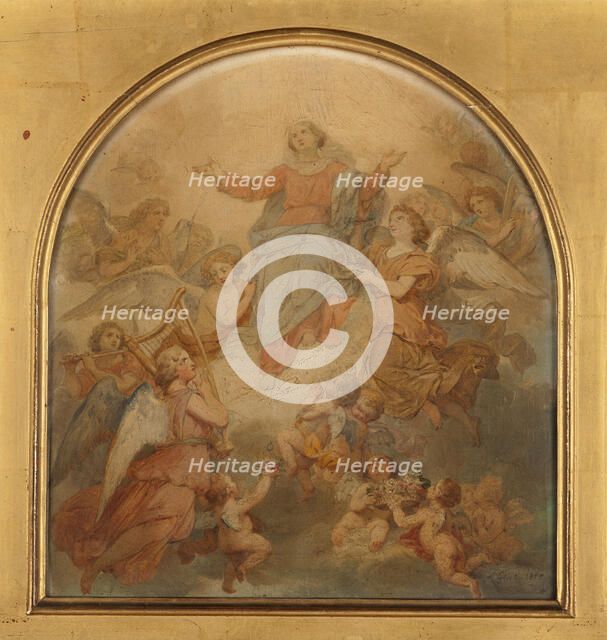 Esquisse pour l'église Saint-Nicolas-du-Chardonnet : La Vierge Triomphante, 1857. Creator: Nicolas-Louis-François Gosse.