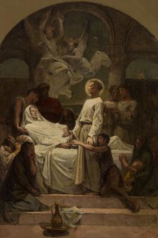 Esquisse pour l'église Saint-Augustin : La mort de sainte Monique, 1874. Creator: Diogene Ulyssee Napoleon Maillart