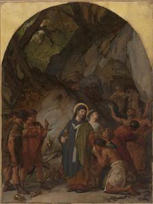 Esquisse pour l'église Saint-Ambroise : Saint Ambroise, évêque de Milan, livre les vases..., 1873. Creator: Jules Eugene Lenepveu