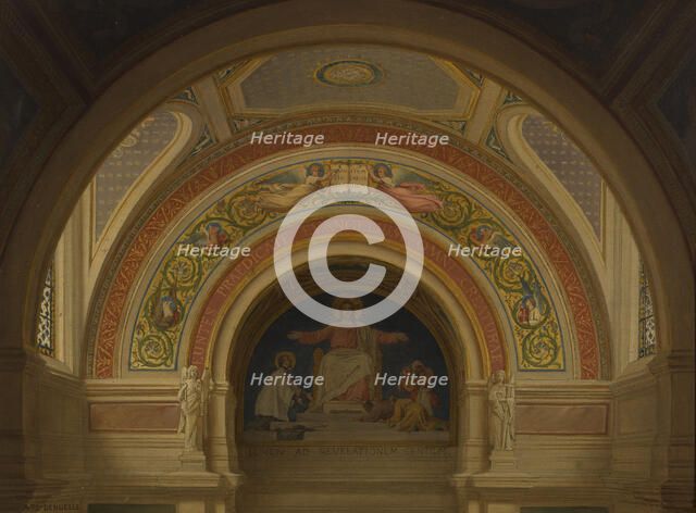 Esquisse pour l'église Saint-François-Xavier : "Le Christ lumière des nations", c.1871 - 1875. Creator: Alexandre-Dominique Denuelle.