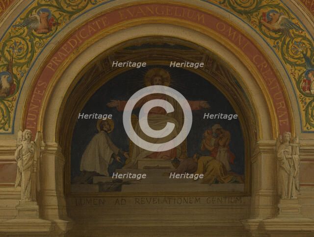 Esquisse pour l'église Saint-François-Xavier : "Le Christ lumière des nations", c.1871 - 1875. Creator: Alexandre-Dominique Denuelle.