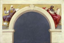 Esquisse pour l'église Saint-François-Xavier : Moïse et Aaron, between 1874 and 1876. Creator: Romain Cazes