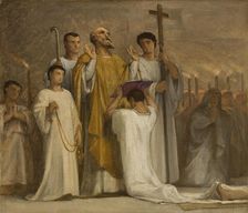 Esquisse pour l'église Saint-Gervais : La Vierge intercédant près de Jésus pour les..., c.1869-1871. Creator: Armand Felix Marie Jobbe-Duval