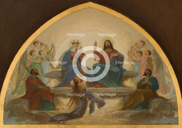 Esquisse pour l'église Saint-Gervais : La Vierge intercédant près de Jésus pour les..., c.1869-1871. Creator: Armand Felix Marie Jobbe-Duval.