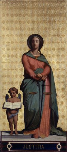 Esquisse pour l'église Saint-Jacques-Saint-Christophe de la Villette : La Justice, c.1843 - 1850. Creators: Jean-François Brémond, L. Jourdain