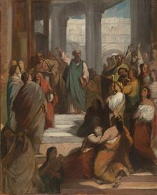 Esquisse pour l'église Saint-Jacques-Saint-Christophe de la Villette : Saint Paul à..., c.1843-1851. Creator: Jean-François Brémond