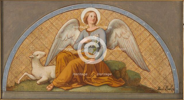 Esquisse pour l'église Saint-Joseph : L'Ange de douceur et de chasteté - Apothéose..., 1870. Creator: Jean-Paul-Etienne Balze.