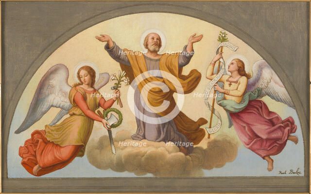 Esquisse pour l'église Saint-Joseph : L'Ange de douceur et de chasteté - Apothéose..., 1870. Creator: Jean-Paul-Etienne Balze.