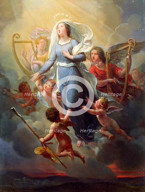 Esquisse pour l'église Saint-Laurent : L'apothéose de sainte Geneviève, c.1827. Creator: Joseph-Ferdinand Lancrenon.