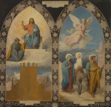 Esquisse pour l'église saint Laurent : Saint Joseph aux pieds de Jésus Christ - la Fuite..., 1878. Creator: Louis Stanislas Faivre-Duffer