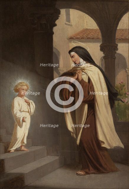 Esquisse pour l'église Saint-Louis-en-l'Ile : Jésus apparait à sainte Thérèse, 1866. Creator: Charles Emile Hippolyte Lecomte-Vernet.