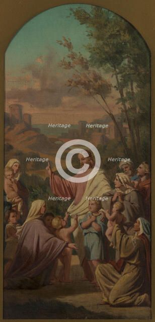 Esquisse pour l'église Saint-Louis-en-l'Ile : Laissez venir à moi les petits enfants., 1862. Creator: Charles Emile Hippolyte Lecomte-Vernet.