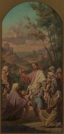 Esquisse pour l'église Saint-Louis-en-l'Ile : Laissez venir à moi les petits enfants., 1862. Creator: Charles Emile Hippolyte Lecomte-Vernet