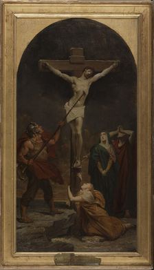 Esquisse pour l'église Saint-Louis-en-l'Ile : Le Christ en Croix, 1874. Creator: Jules-Joseph Dauban