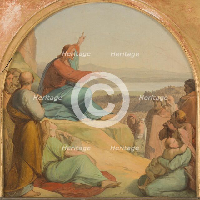 Esquisse pour l'église Sainte-Elisabeth : Le Sermon sur la montagne, 1849. Creator: Auguste Hesse.