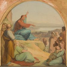 Esquisse pour l'église Sainte-Elisabeth : Le Sermon sur la montagne, 1849. Creator: Auguste Hesse