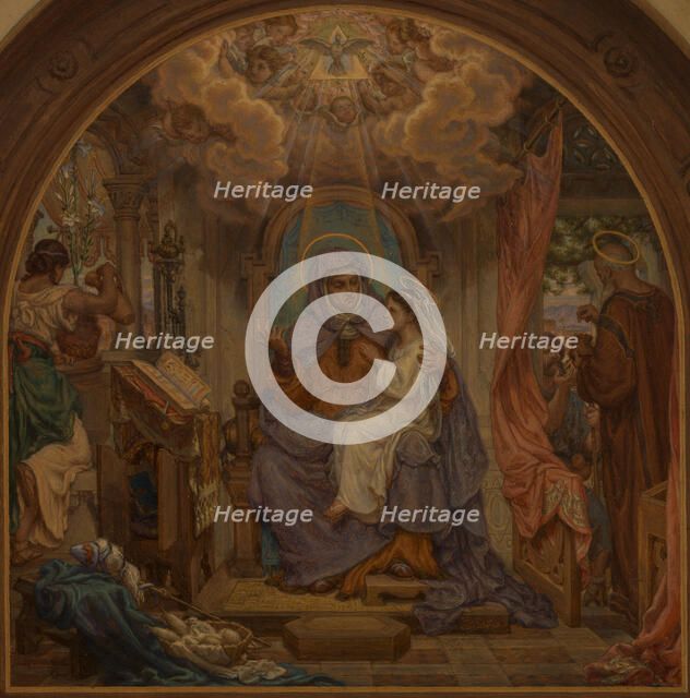 Esquisse pour l'église Sainte-Elisabeth : L'Education de la Vierge, 1872. Creator: Victor-François-Eloi Biennourry.