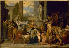 Esquisse pour l'église Sainte-Elisabeth : Les sept oeuvres de miséricorde, before 1848. Creator: Jean Louis Bezard