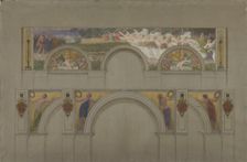 Esquisse pour les salons d'entrée de l'Hôtel de Ville de Paris : Scène antique, le triomphe..., 1892 Creator: Jules-Jean Ferry