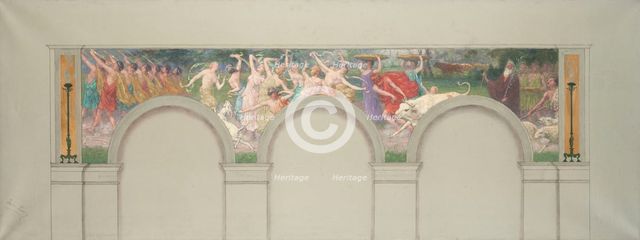 Esquisse pour les salons d'entrée de l'Hôtel de Ville de Paris : Scène antique : taureau..., 1892. Creator: Jules-Jean Ferry.