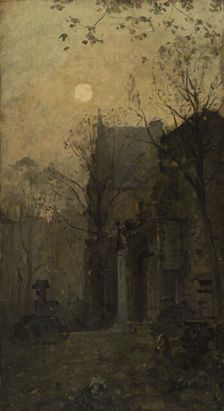 Esquisse pour l'escalier des Fêtes de l'Hôtel de Ville de Paris : Le square Cluny, c.1889. Creator: Adrien Demont