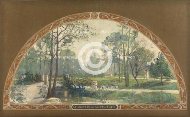 Esquisse pour l'escalier d'honneur de la mairie de Neuilly-sur-Seine : Le château..., c.1908-1912. Creator: Henry Jean Louis Boureau.