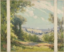 Esquisse pour l'escalier d'honneur de la mairie de Bagneux : Paysage, c.1901. Creator: Eugene Bourgeois