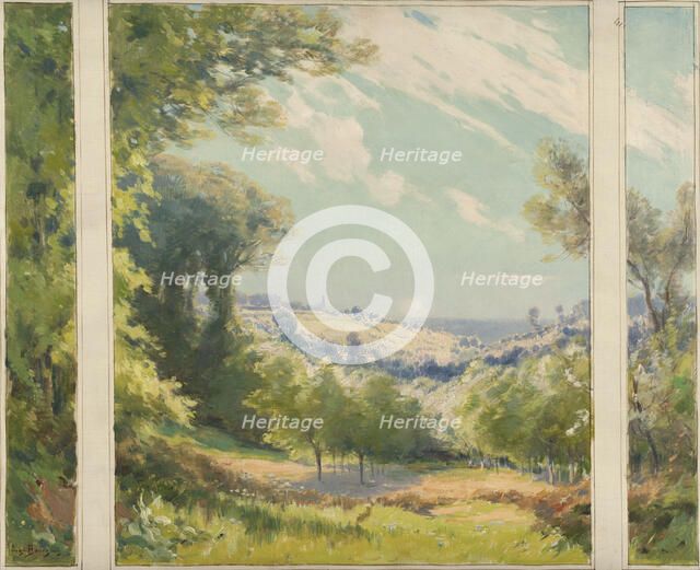 Esquisse pour l'escalier d'honneur de la mairie de Bagneux : Paysage, c.1901. Creator: Eugene Bourgeois.