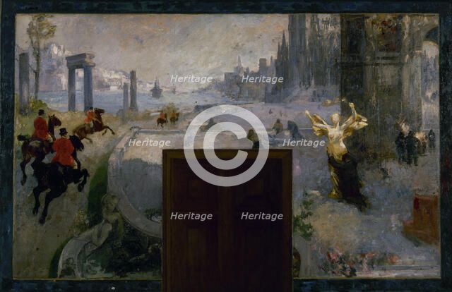 Esquisse pour l'Hôtel de Ville de Paris : Art, Mouvement, Travail, Lumières, between 1889 — 1905. Creator: Alfred Philippe Roll.