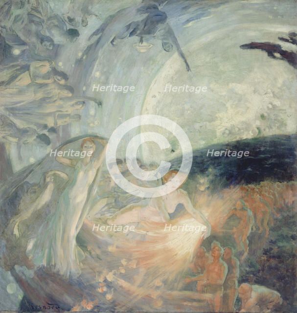 Esquisse pour l'Hôtel de Ville de Paris : La Vérité entraînant les Sciences à sa suite..., 1890. Creator: Paul Albert Besnard.