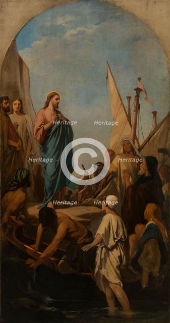 Esquisse pour Saint-Louis-en-l'Ile : Le Christ prêchant, c.1863. Creator: Camille Chazal.