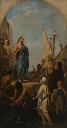 Esquisse pour Saint-Louis-en-l'Ile : Le Christ prêchant, c.1863. Creator: Camille Chazal