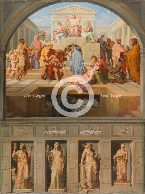 Esquisses pour les églises Saint-Gervais et Saint-Louis-en-l'Ile : La Prudence..., c.1843-1868. Creator: Sébastien Louis Guillaume Norblin de la Gourdaine.