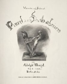 Essay on Stone with Brush and Scraper: Title Page, 1851. Creator: Adolph von Menzel (German, 1815-1905)