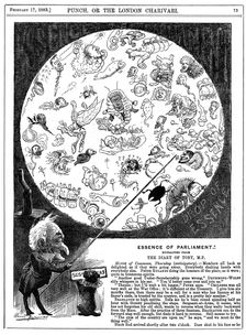 Essence of Parliament 1883. Creator: Harry Furniss