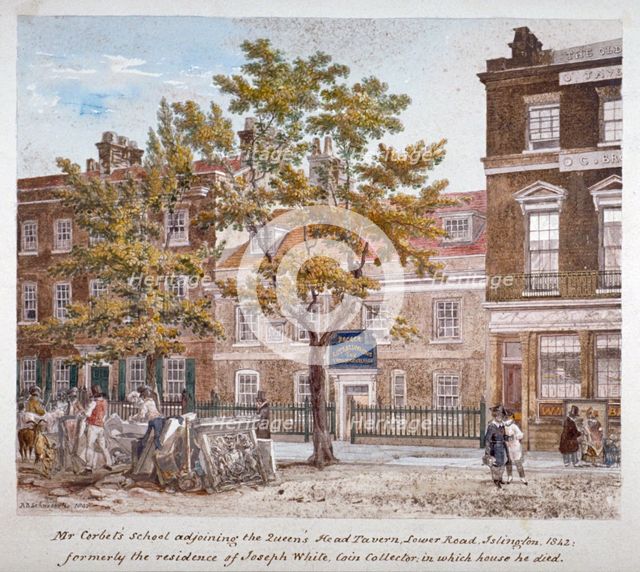 Essex Road, Islington, London, 1842. Artist: Robert Blemmell Schnebbelie