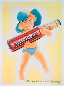 Essolube motor oil advert, 1935