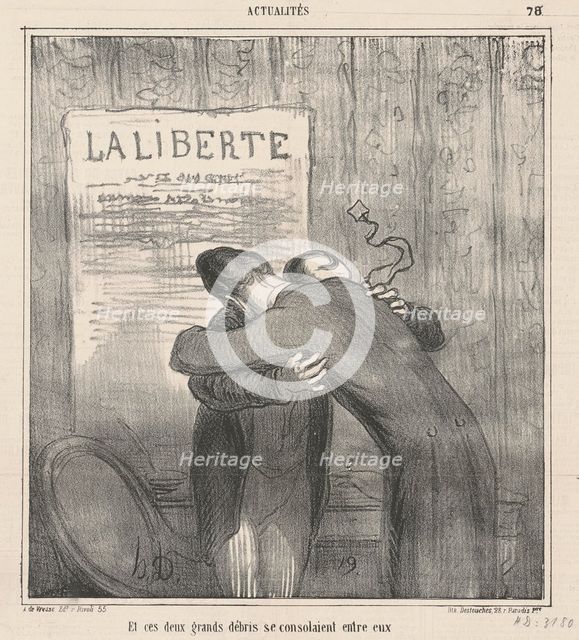 Et ces deux grands débris se consolaient, 19th century. Creator: Honore Daumier.